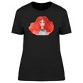 thumbnail image 1 of Watercolor Red Hair Fashion Girl T-Shirt Women -Image by Shutterstock, Female Large, 1 of 2