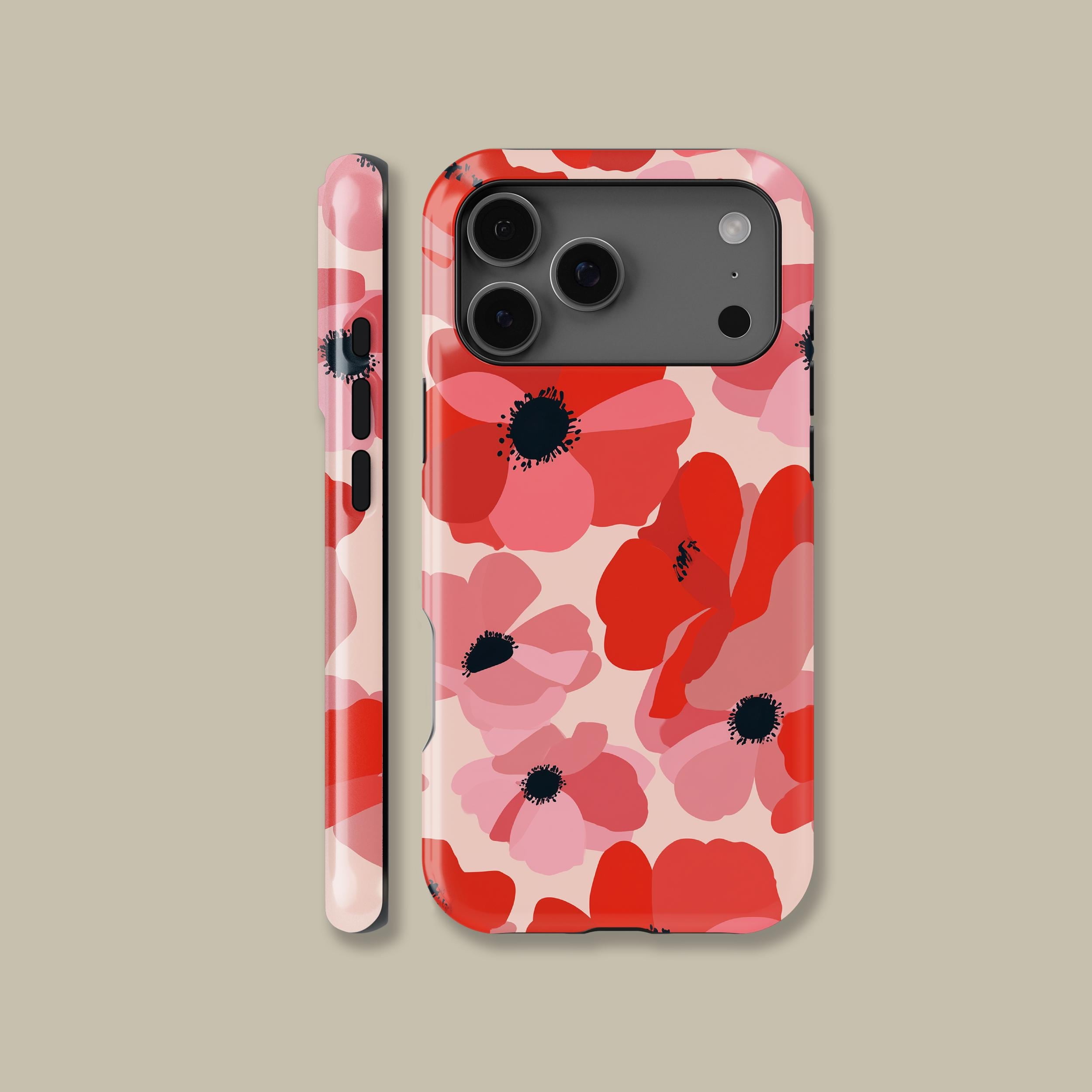 Watercolor Red Pink Poppy Case for iPhone Samsung Floral Art - Walmart.com