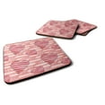 thumbnail image 1 of Watercolor Red Striped Hearts Foam Coaster Set of 4, 1 of 3