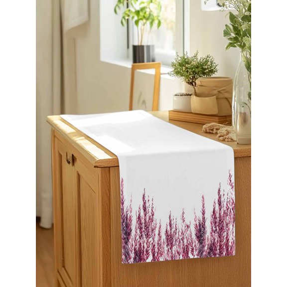 Watercolor Red Willow Leaf Table Runner 13x90in Non-Slip Cotton Linen Table Runners, Spring Rustic Leaves Dresser Scarves TableRunner for Dinner Kitchen Dining Wedding Party