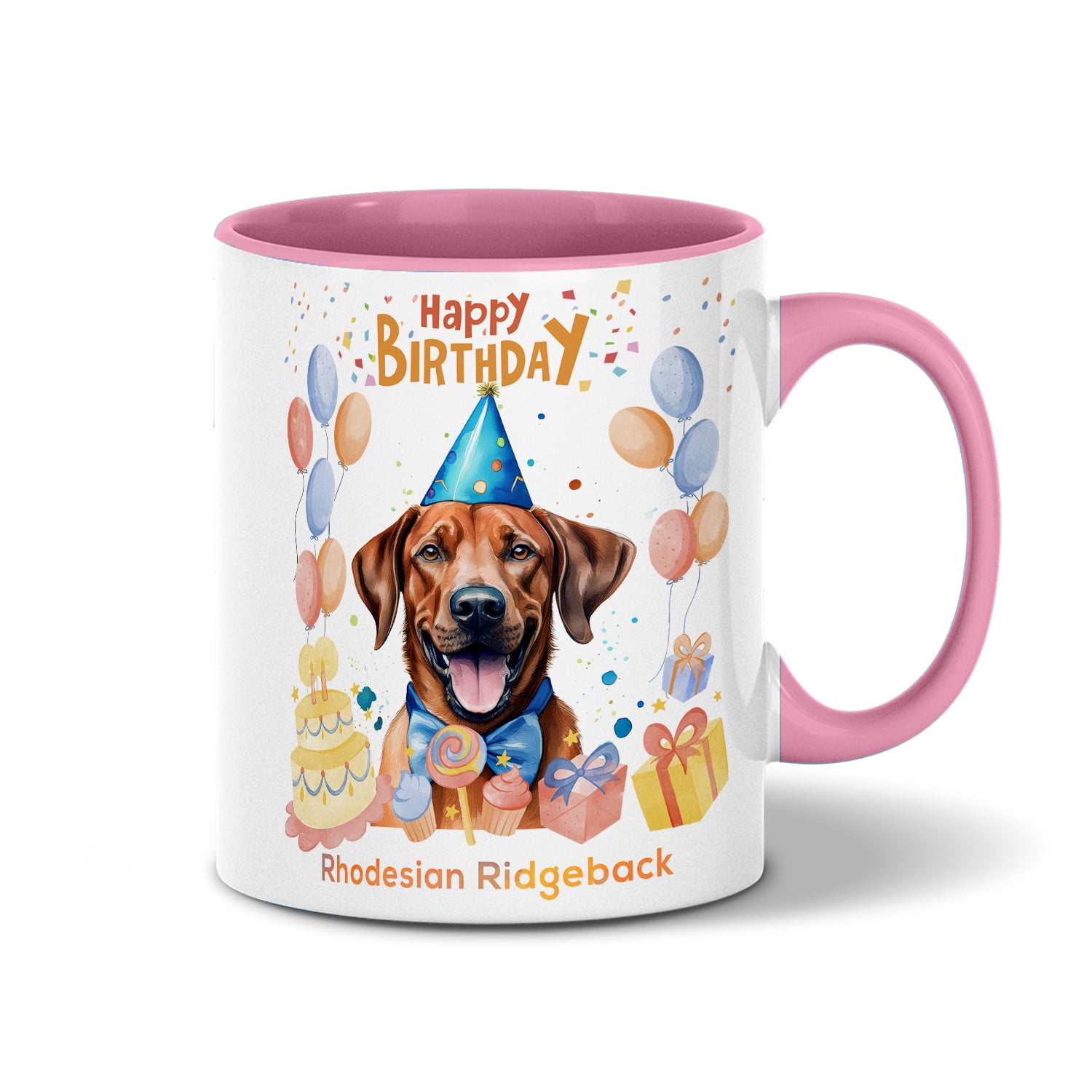 Watercolor Rhodesian Ridgeback Happy Birthday Celebration Balloons Gift ...