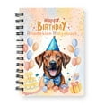 thumbnail image 1 of Watercolor Rhodesian Ridgeback Happy Birthday Celebration Balloons Gift Party Spiral Bound Journal Ridgebacks Dog Lover Gifts 5x7in Spiral Notebook - 00028, 1 of 5