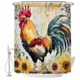 thumbnail image 1 of Watercolor Rooster Sunflower Fabric Shower Curtain Retro Flowers Plant Washable Shower Curtains for Bathroom, Waterproof Bath Curtain with Hooks Home Decor 72x84in, 1 of 8