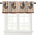 thumbnail image 1 of Watercolor Rooster Window Curtain Valance, Farm Animal Chicken Hen Vintage Country Cabin Window Treatment Valances for Farmhouse Home Bedroom Living Kitchen Café Décor 54x18inch, 1 of 6
