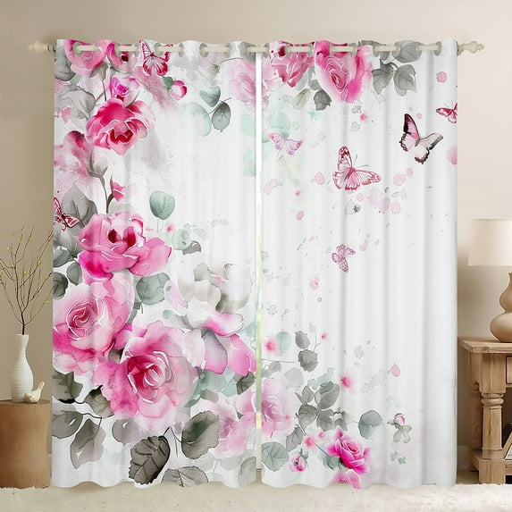 Mermaid 30%-50% Blackout Curtains for Bedroom Pastel Mermaid Tail Curtains for Living Room 2 Panels 52"Wx63"L,Ocean Starfish Curtains Drapes Conch Shell Window Curtains