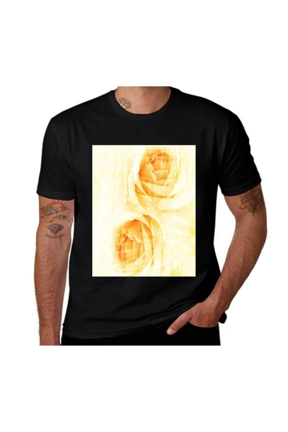 Watercolor Rose Flower-Yellow-Yellow-Beige- Casual Streetwea Everyday Tshirt Comfortable Wear tee shirt