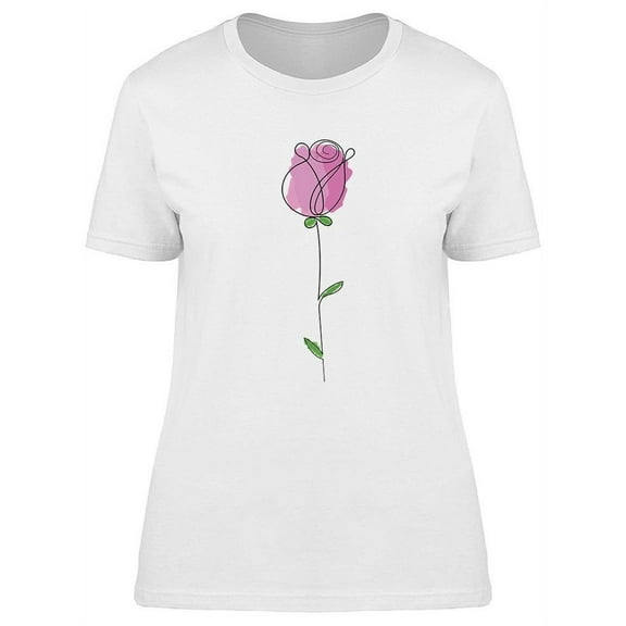 Watercolor Rose T-Shirt Women -Image by Shutterstock, Female Medium
