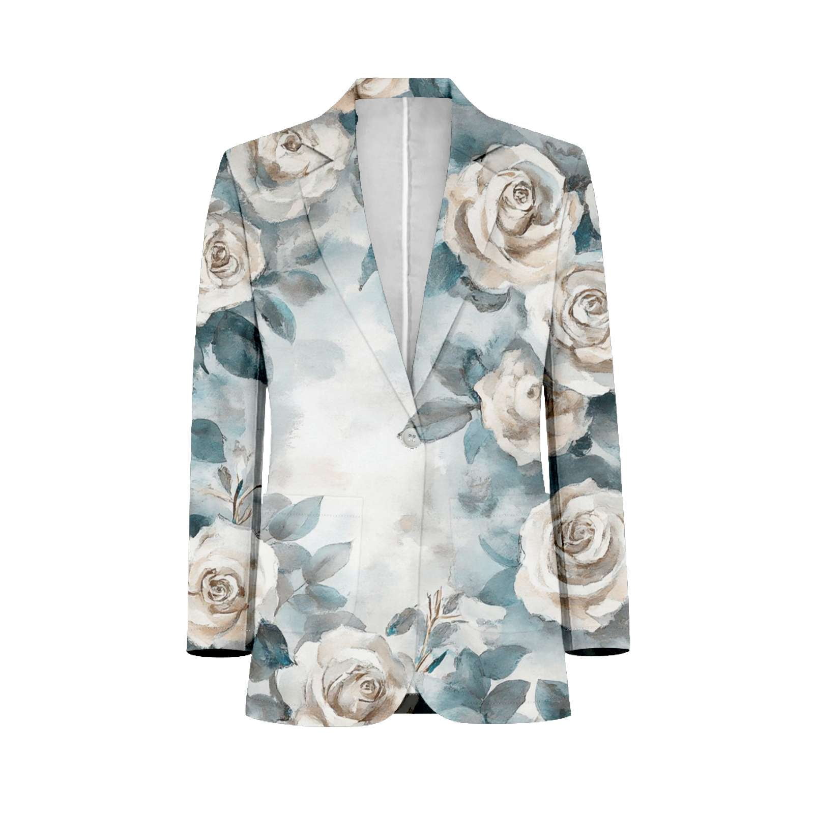 Watercolor Roses Dreamy Background Art Mens Suits Shawl Collar Slim Fit ...