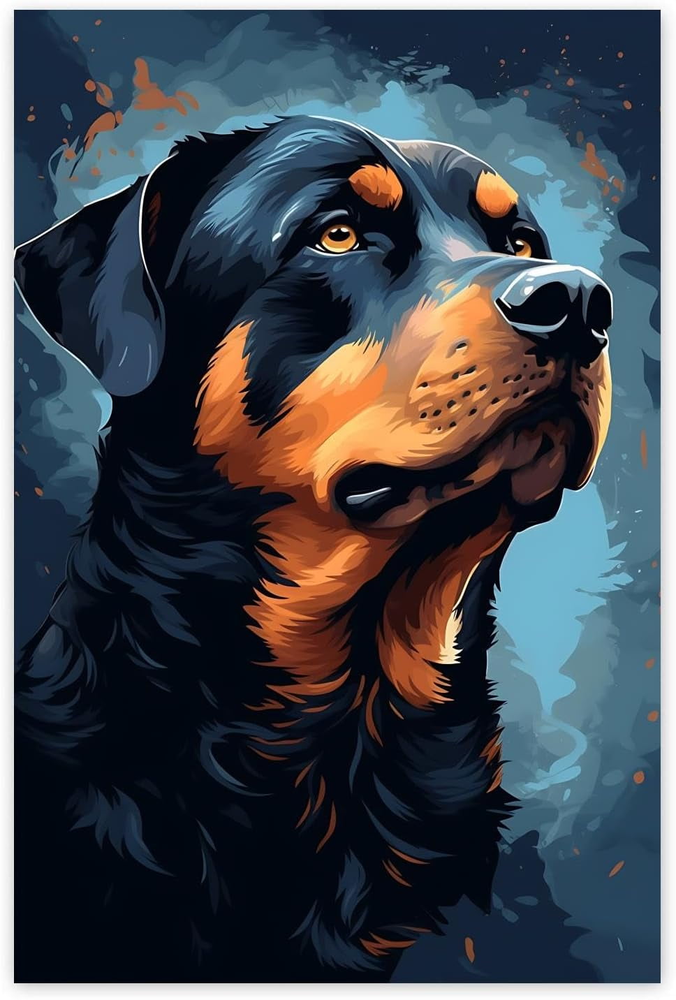 An Watercolor Rottweiler Diamond Painting for Adults, Dog Full Drill ...