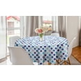 thumbnail image 1 of Watercolor Round Tablecloth, Vintage Polka Dots Motif with Different Shades on Blue Tones Soft Funky Artwork, Circle Table Cloth Cover for Dining Room Kitchen Decor, 60", Multicolor, by Ambesonne, 1 of 2