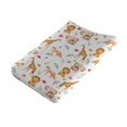 thumbnail image 1 of Watercolor Safari Animals Boho Floral Leaves Baby Changing Pad Covers for Boy Girl 32''x16'' Lion Elephant Giraffe Fox Fitted Changing Pad Sheets Comfort Soft Diaper Changing Table Mats, 1 of 6