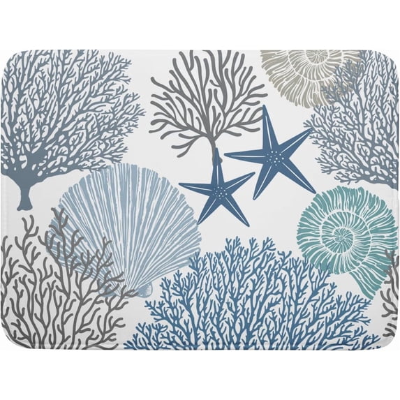 Watercolor Sage Leaves Dish Drying Mats for Kitchen Counter 16x18 Inch,Spring Leaves Kitchen Drying Mat,Sage Herbs Dishes Pad Dish Drainer Rack Mats Absorbent Fast Dry Kitchen Accessories