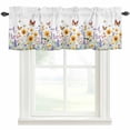 thumbnail image 1 of Watercolor Scenery Window Valance Curtain Butterfly Flower Rod Pocket Short Curtain for Living Room, Bedroom & Kitchen Window Decor 60x18in, 1 of 8