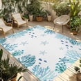 thumbnail image 1 of Watercolor Sea Coral Outdoor Rug for Patio/Deck/Porch, Non-Slip Large Area Rug 4 x 6 Ft, Summer Ocean Marine Starfish Blue Green Indoor Outdoor Rugs Washable Area Rugs, Camping Rug Carpet Runner, 1 of 8