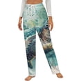 thumbnail image 1 of Watercolor Sea Turtle Colorful Winter Female Pants Flannel High Waist Women Pants Lady Warm Straight Leg Plush Trousers, 1 of 7