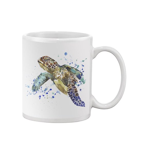 Watercolor Sea Turtle Splash Mug - Image by Shutterstock,