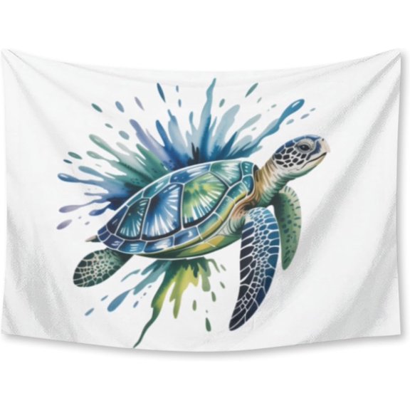 Watercolor Sea Turtle Tapestry for Bedroom Wall Hanging Decor for Dorm Living Room College, 30" X 40" Indoor Outdoor