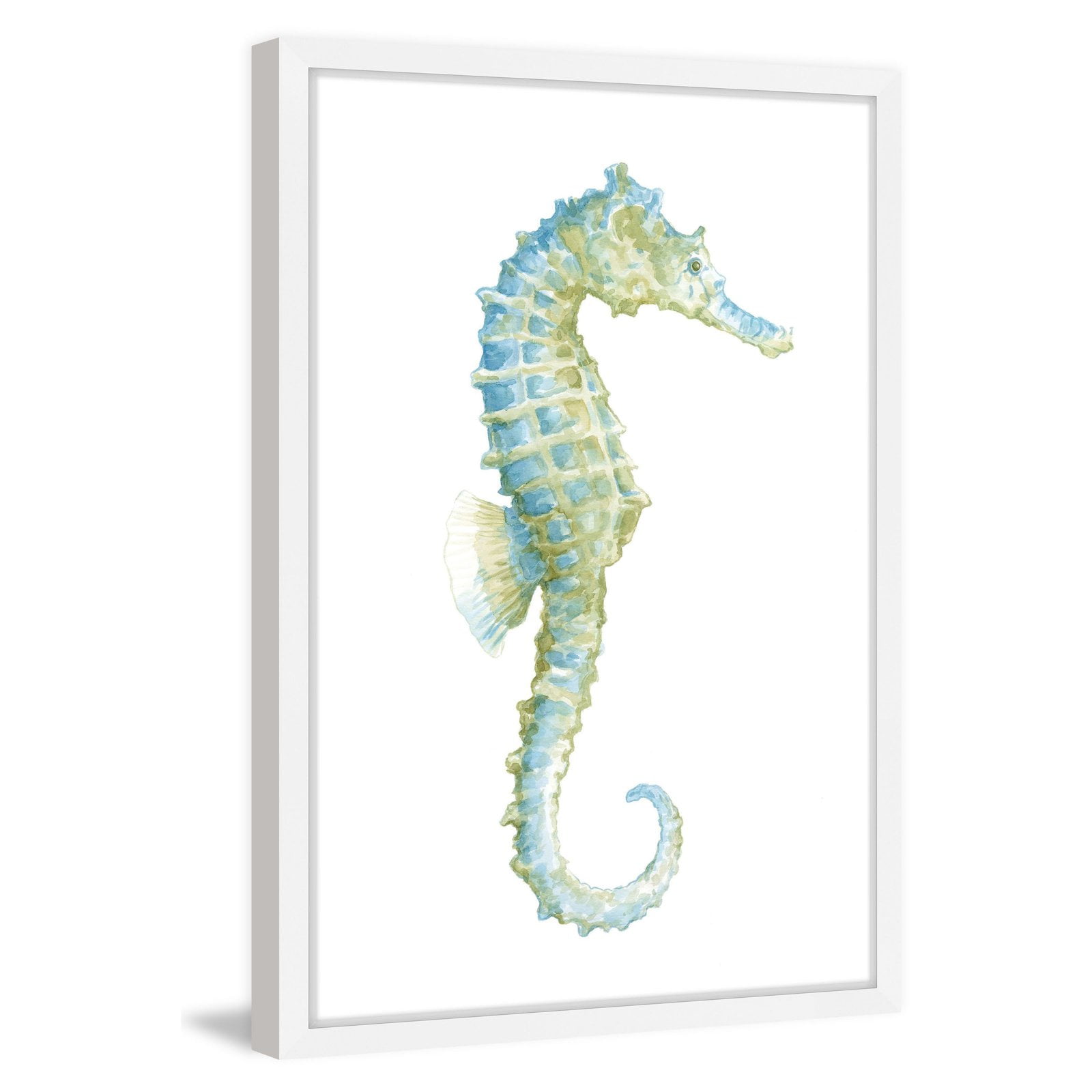 "Watercolor Seahorse I" Framed Painting Print