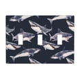 thumbnail image 1 of Watercolor Shark Vintage 3 Gang Light Switch Cover Decorative Triple Toggle Wall Plate for Kitchen Bedroom Bathroom Living Room Decor, 1 of 5