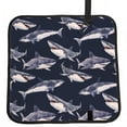 thumbnail image 1 of Watercolor Shark Vintage Foldable Seat Cushion for Bleachers, Stadium Seats, Camping & Outdoor Events, Portable Lightweight Pad with Carabiner, 1 of 6