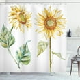 thumbnail image 1 of Watercolor Shower Curtain, Alluring Sunflowers Summer Inspired Design Agriculture, Fabric Bathroom Set with Hooks, 69W X 70L Inches, Earth Yellow Pale Yellow Green, by Ambesonne, 1 of 2