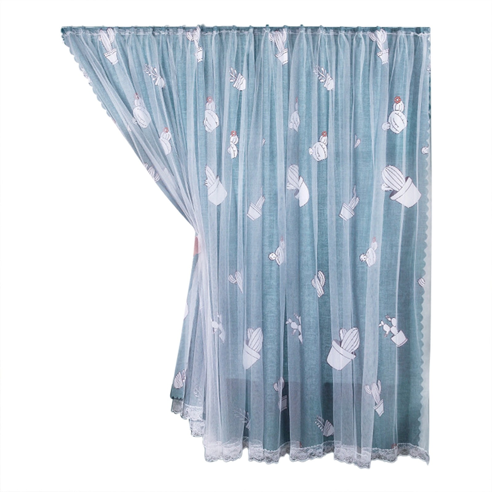Watercolor Shower Curtain No Punching With Yarn Curtain Translucent