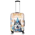 thumbnail image 1 of Watercolor Siberian Husky Happy Birthday Celebration Balloons Gift Party Travel Luggage Cover Husky Dog Lover Gifts Suitcase Dust Protective Decor - 00028, 1 of 5