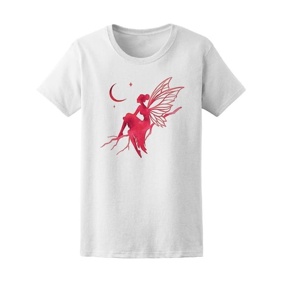 Watercolor Silhouette Fairy Moon Women Tee - Image by Shutterstock