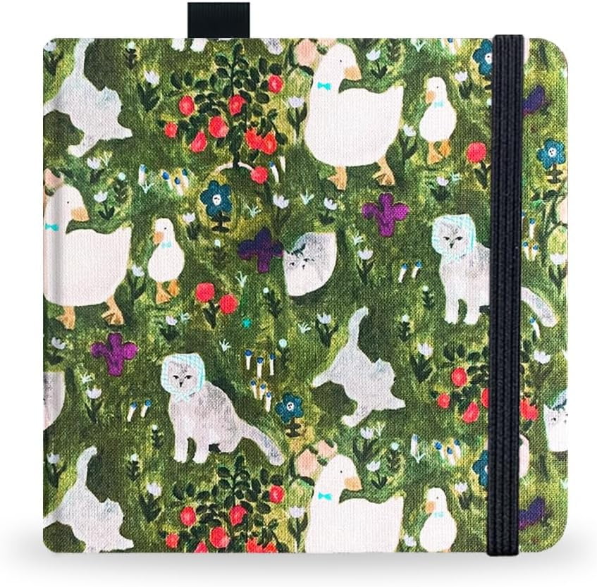 Watercolor Sketchbook,5x5 Inch Portable Square Cloth Cover Notebook, 20 Sheets Watercolor