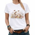 thumbnail image 1 of Watercolor Sleeping Easter Bunny Floral Graphic Tees Women's Spring Cottagecore Tshirt Tops S-5XL, 1 of 3