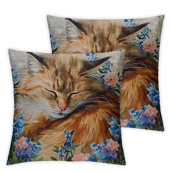 Watercolor Sleeping Fox Throw Pillow Cover Cushion Case for Home Decor Sofa Couch Farmhouse Decorations