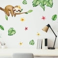 thumbnail image 1 of Watercolor Sloth Wall Decal Branches Large Size Cute Animal Wall Sticker Kid's Room Nursery Playroom Classroom Bathroom Background Decoration, 1 of 9