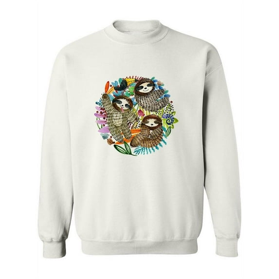 Watercolor Sloths Design Sweatshirt Women -Image by Shutterstock, Female 3X-Large