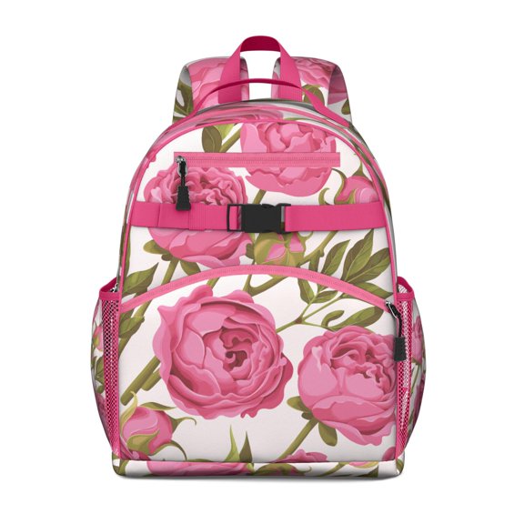 Watercolor Small Floral Pattern Backpack Adjustable Padded Straps and Chest Strap Lightweight Durable School Backpack for and