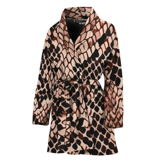 Watercolor Snakeskin Women Bathrobe One Size Univeral Fits, Snakes Python Fashion Lightweight Plush Fleece Long Robe For Women
