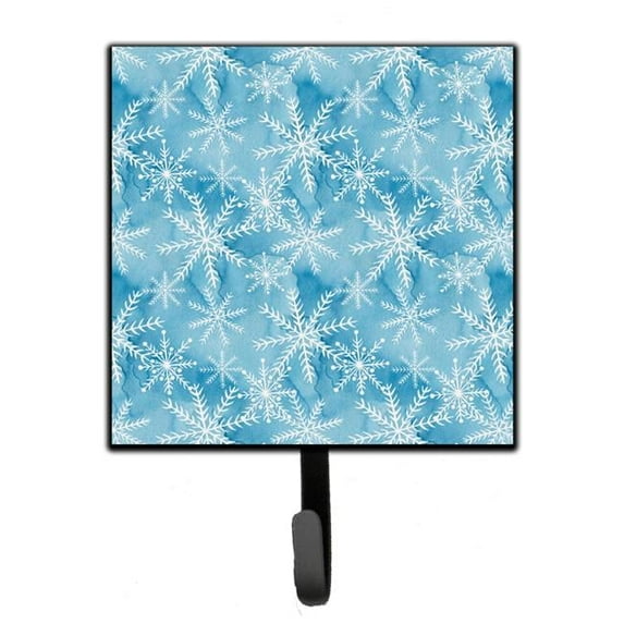 Watercolor Snowflake on Blue Leash or Key Holder, 4.25 x 1 x 7 in.