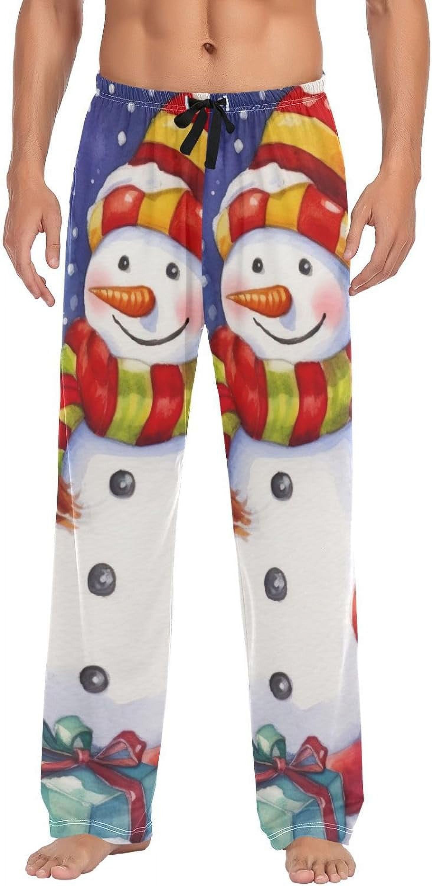 Watercolor Snowman Ghost Pajama Pants Men's Lounge Pants Light with ...