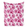 thumbnail image 1 of Watercolor Soft Flannel Fleece Blanket, Abstract Floral Arrangement Peonies Pattern Botany Themed and Nature Inspired, Cozy Plush for Indoor and Outdoor Use, 70" x 90", Pink Magenta, by Ambesonne, 1 of 5