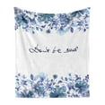 thumbnail image 1 of Watercolor Soft Flannel Fleece Blanket, Blue Flowers and Branches with Leaves Natural Imagery Fine Art Theme, Cozy Plush for Indoor and Outdoor Use, 50" x 70", Royal Blue Pale Blue, by Ambesonne, 1 of 6