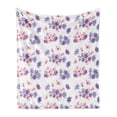 thumbnail image 1 of Watercolor Soft Flannel Fleece Blanket, Floral Pattern with Wedding Inspired Blossoming Nature Bridal Bouquet, Cozy Plush for Indoor and Outdoor Use, 70" x 90", Lilac Lavender Pink, by Ambesonne, 1 of 6