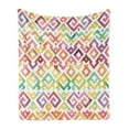 thumbnail image 1 of Watercolor Soft Flannel Fleece Throw Blanket, Ornamental Pattern Twisted Lines Geometric Boho Design, Cozy Plush for Indoor and Outdoor Use, 70" x 90", Multicolor, by Ambesonne, 1 of 5