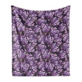 thumbnail image 1 of Watercolor Soft Flannel Fleece Throw Blanket, Paintbrush Artwork of Summer Flowers Branches, Cozy Plush for Indoor and Outdoor Use, 50" x 60", Grey Violet, by Ambesonne, 1 of 5