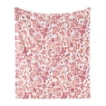 thumbnail image 1 of Watercolor Soft Flannel Fleece Throw Blanket, Pastel Tones Swirling Blossoming Petals and Leaves, Cozy Plush for Indoor and Outdoor Use, 70" x 90", Coral Peach, by Ambesonne, 1 of 5