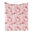 thumbnail image 1 of Watercolor Soft Flannel Fleece Throw Blanket, Vintage Hand Drawn Flowers Blossoming Nature Spring Season Inspirations, Cozy Plush for Indoor and Outdoor Use, 60" x 80", Pale Pink, by Ambesonne, 1 of 6