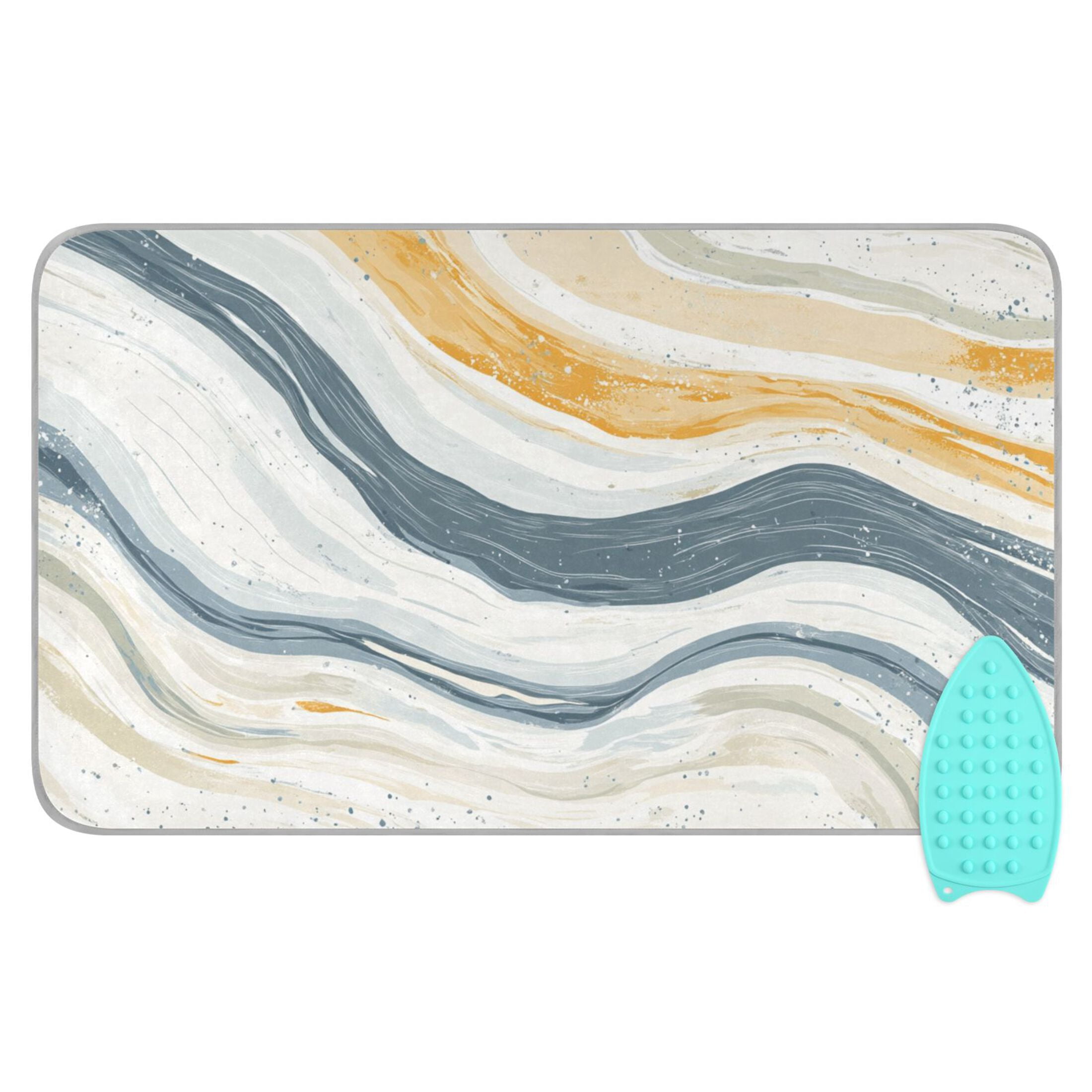 Watercolor Soft Lines Ironing Mat Blanket for Table Top Travel Portable Ironing Board Pad 47.2x27.6 Inch