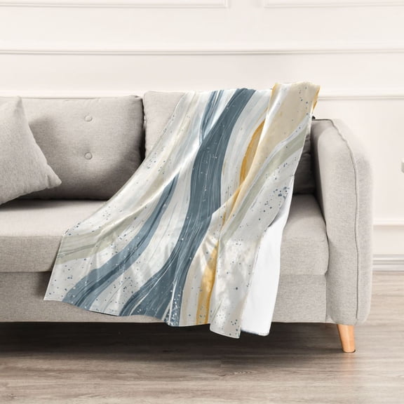 Watercolor Soft Lines Throw Blanket 60" x 90" Soft and Warm Blankets for Couch Sofa and Bed