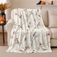 thumbnail image 1 of Watercolor Songbird Magnolia Branch Nature Art Serene Spring, Peaceful Botanical Scene, Warm Flannel Blanket for Sunroom and Reading Nook, Garden Lovers Housewarming Gift, Botanical Home Decor, 1 of 9