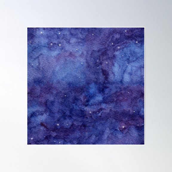 Watercolor Space Poster Wall Art, Modern Wall Decor, 16x16 UNFRAMED