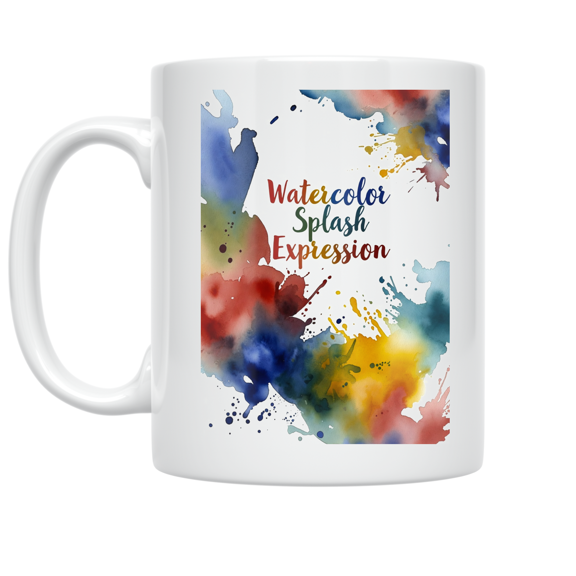 Watercolor Splash Expression Art - Art Enthusiast - 11 oz Ceramic Coffee Mug