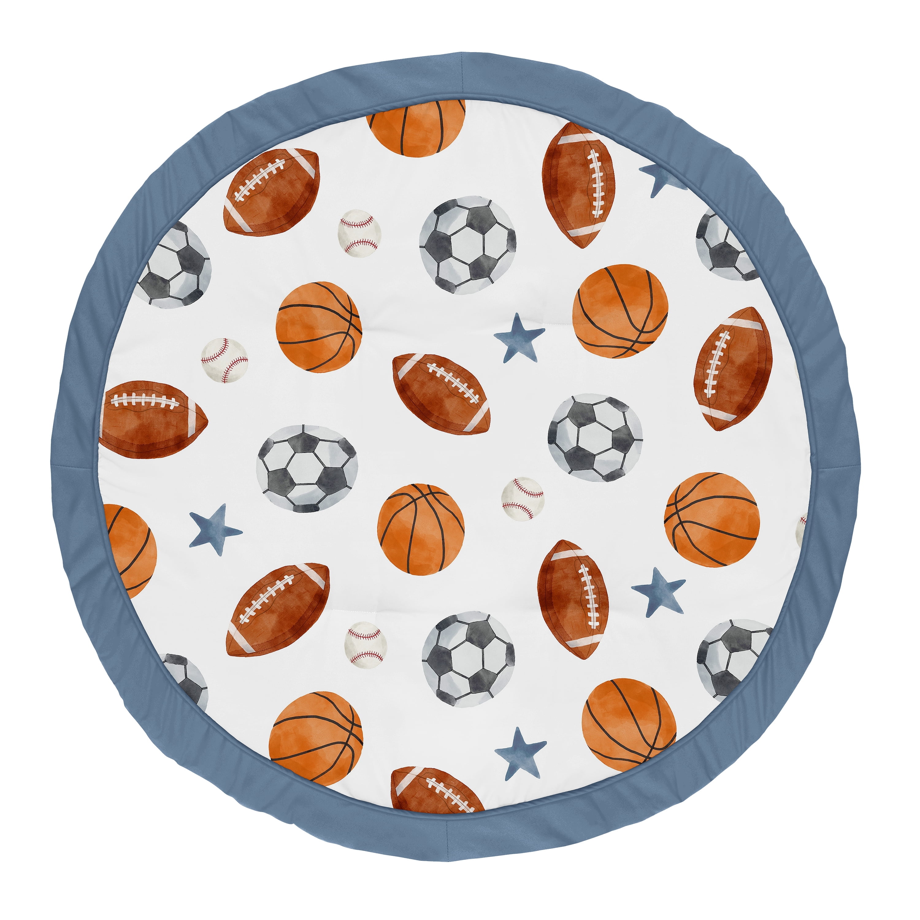 Sweet Jojo Designs Watercolor Sports Theme Multicolor Baby Play Mat